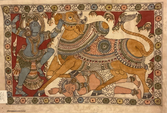 Krishna-Arishtasura Kalamkari Frame